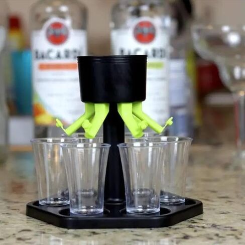6 Shot Glass Dispenser & Holder, 1 Set Multifunctional Shot Dispenser with 6 Glasses, Cocktail for Outdoor Party & Bar in Saudi Arabia