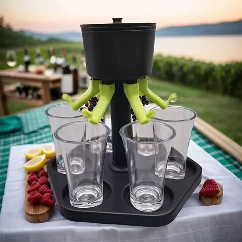 6 Shot Glass Dispenser & Holder, 1 Set Multifunctional Shot Dispenser with 6 Glasses, Cocktail for Outdoor Party & Bar in Saudi Arabia