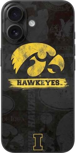 Skinit Decal Phone Skin Compatible with iPhone 17 - Officially Licensed University of Iowa Hawkeyes Distressed Logo Design in Saudi Arabia