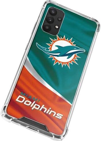 Skinit Clear Phone Case Compatible with Galaxy A32 5G - Officially Licensed NFL Miami Dolphins Design in Saudi Arabia