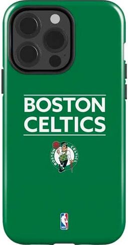 حافظة هاتف Skinit Impact متوافقة مع iPhone 15 Pro - مرخصة رسميًا من NBA Boston Celtics Standard - تصميم أخضر in Saudi Arabia