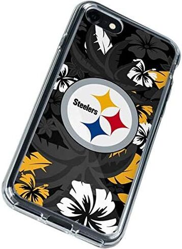 Skinit Clear Phone Case Compatible with iPhone SE (2nd & 3rd Gen) - Officially Licensed NFL Pittsburgh Steelers Tropical Print Design in Saudi Arabia
