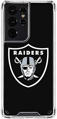 Skinit Clear Phone Case Compatible with Galaxy S21 Ultra 5G - Officially Licensed NFL Las Vegas Raiders Large Logo Design in Saudi Arabia