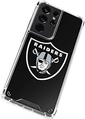 Skinit Clear Phone Case Compatible with Galaxy S21 Ultra 5G - Officially Licensed NFL Las Vegas Raiders Large Logo Design in Saudi Arabia