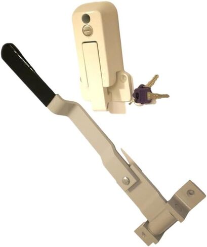 Silver Grey Swivel Cam Bar Trailer Latch Handle Door Cambar Cargo W/White Lock SB-65008-3000-WHT cam-bar in Kuwait