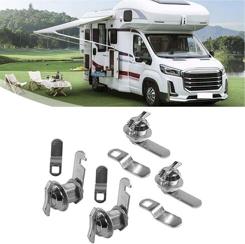 Thumb Operated Cam Lock Latch for RV for Marine Compartment Doors, Offset and Straight Cam, Durable Zinc Alloy (2 pcs) in Saudi Arabia
