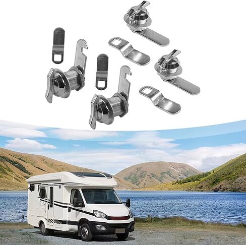 Thumb Operated Cam Lock Latch for RV for Marine Compartment Doors, Offset and Straight Cam, Durable Zinc Alloy (2 pcs) in Saudi Arabia