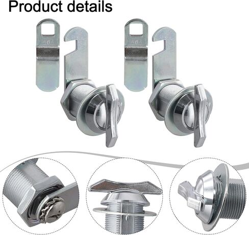 Thumb Operated Cam Lock Latch for RV for Marine Compartment Doors, Offset and Straight Cam, Durable Zinc Alloy (2 pcs) in Saudi Arabia