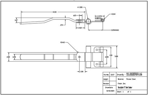 Trailer Cam Lock Door Latch Assembly 5" for Cargo, Enclosed, Horse and Utility Trailers Single Hinged Plated Steel. Applications for Small Service Doors When Space is Limited. (3) in Kuwait