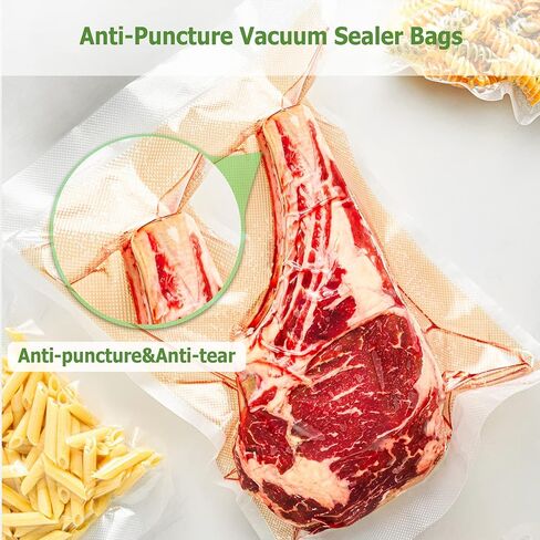 أكياس مانعة للتسرب من Gasbye، بكرات أكياس بطول 200 قدم مع 8 بوصات × 50 بوصة (كرتان) و11 بوصة × 50 بوصة (كرتان)، تصميم 7 طبقات فائق السماكة مضاد للثقب لتخزين الطعام محكم الغلق وفيديو صوتي، خالية من مادة BPA، 4 عبوات in Kuwait