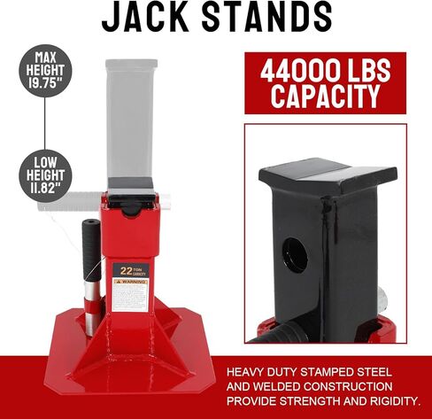 22 Ton (44,000 lbs) Jack Stands (1 Pair), Heavy Duty Pin Type Professional Car Jack Stand with Lock,Wide Base Safety Design for Supporting Trucks, Trailers and Equipment,Blue in Saudi Arabia