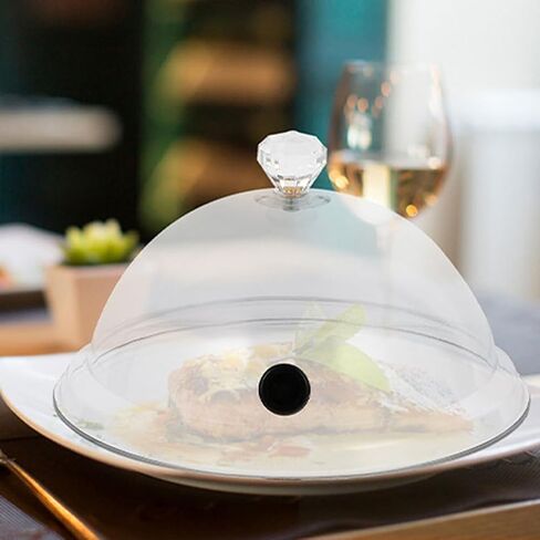 MERRYHAPY 2Pcs Smoking Dome Covers 10.23X10.23X5.51In Transparent Acrylic Smoke Infuser Lids Food Protective Covers for Molecular Cuisine Restaurant Kitchen Easy to Clean in Saudi Arabia