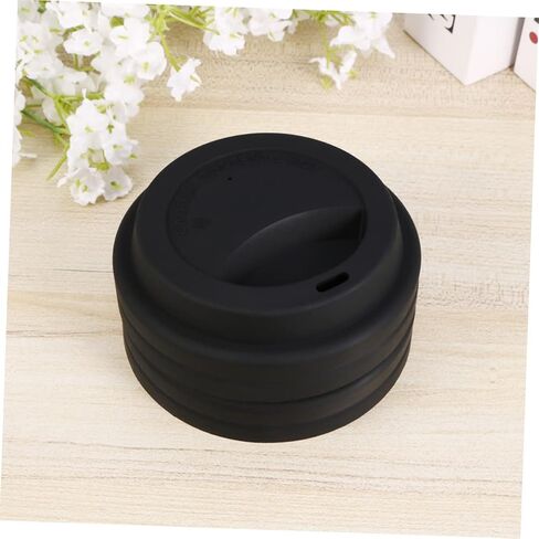 BESTOYARD Reusable Silicone Coffee Mug Lids Set of 4 with Drinking Hole and Air Vent Leak-Resistant Cup Covers for Hot and Cold Beverage Travel Cups 3.74In Diameter in Saudi Arabia
