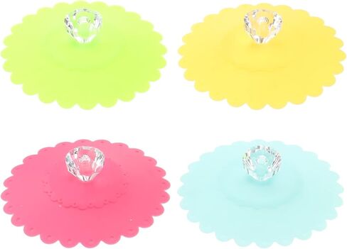 DOITOOL Set of 6 Silicone Mug Covers 4.13 Inch Diamond Flower Pattern Cup Lids Reusable Airtight Drink Cup Seals for Home and Office in Saudi Arabia