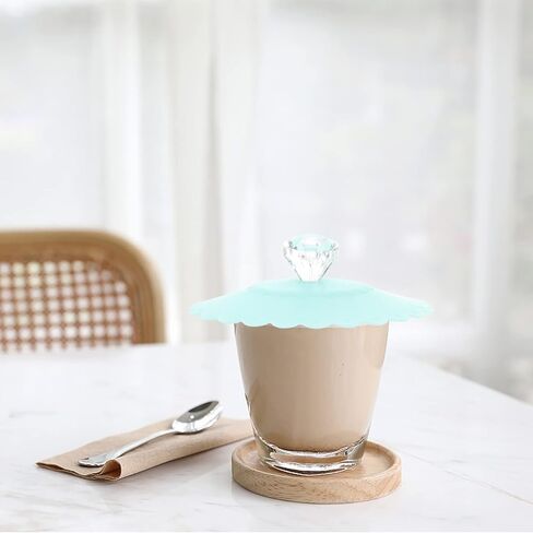 DOITOOL Set of 6 Silicone Mug Covers 4.13 Inch Diamond Flower Pattern Cup Lids Reusable Airtight Drink Cup Seals for Home and Office in Saudi Arabia