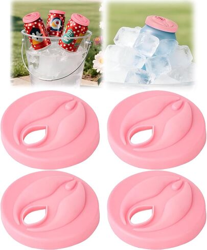 2PCS Soda Can Lid, Bachelor Party Novelty Gifts Vagina Shaped Funny Can Covers for Soda Reusable Silicone Pop Can Covers, Innovative Can Lids for Innovative Male and Female Gifts in Saudi Arabia