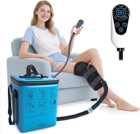 NEWGO Cold Therapy Machine with Programmable Timer for Knee & Shoulder After Replacement Surgery, Lightweight Ice Machine Compression Pad with Quiet Pump for Swelling, Injuries, Joint Pain, Arthritis in Saudi Arabia
