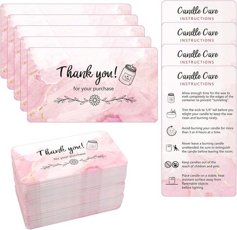 300 PCS يدويًا بطاقات التعليمات المصنوعة يدويًا للشمعة 3.5 × 2 بوصة شموع معطرة بطاقات معتمدة لصانعي الشموع in Kuwait