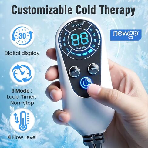 NEWGO Cold Therapy Machine with Programmable Timer for Knee & Shoulder After Replacement Surgery, Lightweight Ice Machine Compression Pad with Quiet Pump for Swelling, Injuries, Joint Pain, Arthritis in Saudi Arabia