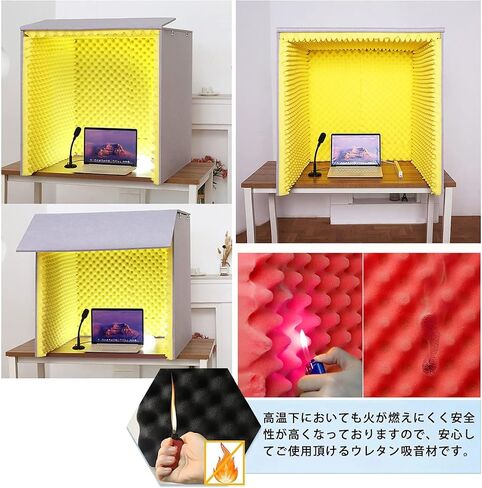 كشك صوتي محمول، كشك عزل، كشك الصوت، غطاء عازل للصوت لسطح المكتب، صندوق كشك صوتي لتسجيل الصوت ذاتي الصنع، درع ممتص للصوت الصوتي، لمكتب الاستوديو، حذاء التسجيل، أزرق in Kuwait