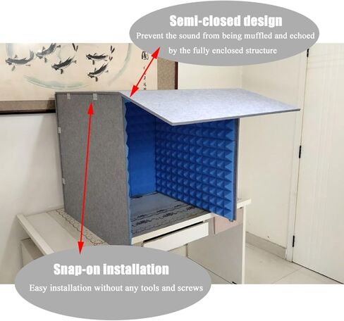 Portable Vocal Booth for Recording, Microphone Shield, Decreasing Noise, Desktop Soundproof Cover, Professional Recording Room, Simple Recording Studio, for Home Office,Red-80 * 80 * 80cm in Saudi Arabia