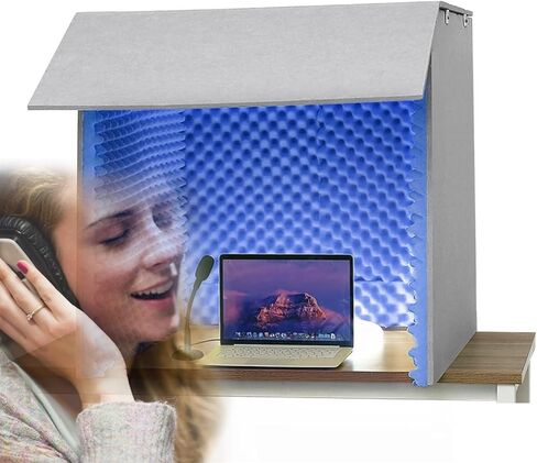 Portable Vocal Booth for Recording, Microphone Shield, Decreasing Noise, Desktop Soundproof Cover, Professional Recording Room, Simple Recording Studio, for Home Office,Red-80 * 80 * 80cm in Kuwait