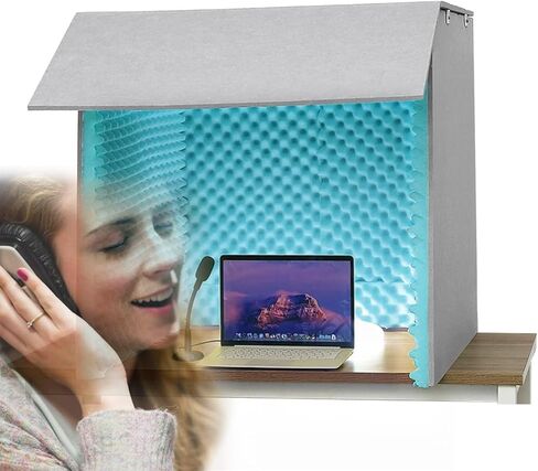 Portable Vocal Booth for Recording, Microphone Shield, Decreasing Noise, Desktop Soundproof Cover, Professional Recording Room, Simple Recording Studio, for Home Office,Red-80 * 80 * 80cm in Saudi Arabia