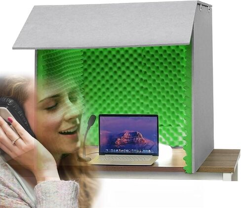 Portable Vocal Booth for Recording, Microphone Shield, Decreasing Noise, Desktop Soundproof Cover, Professional Recording Room, Simple Recording Studio, for Home Office,Red-80 * 80 * 80cm in Saudi Arabia