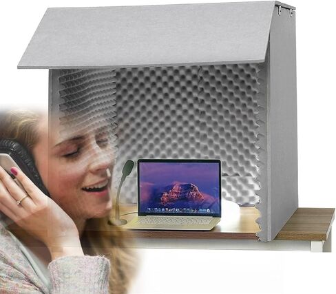 Portable Vocal Booth for Recording, Microphone Shield, Decreasing Noise, Desktop Soundproof Cover, Professional Recording Room, Simple Recording Studio, for Home Office,Red-80 * 80 * 80cm in Saudi Arabia