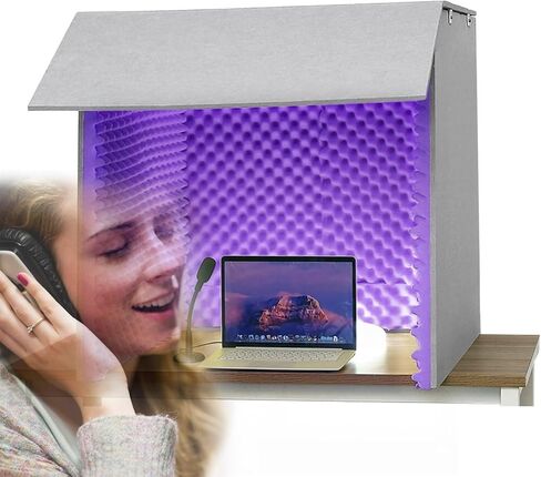 Portable Vocal Booth for Recording, Microphone Shield, Decreasing Noise, Desktop Soundproof Cover, Professional Recording Room, Simple Recording Studio, for Home Office,Red-80 * 80 * 80cm in Saudi Arabia
