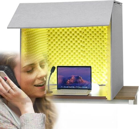 Portable Vocal Booth for Recording, Microphone Shield, Decreasing Noise, Desktop Soundproof Cover, Professional Recording Room, Simple Recording Studio, for Home Office,Red-80 * 80 * 80cm in Saudi Arabia