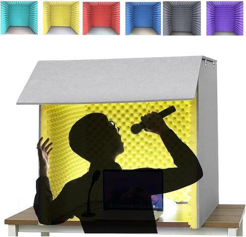 Desktop Soundproof Enclosure, Portable Recording Studio, Homemade Recording Studio Box, Music Studio Bedroom Home Use Soundproof Enclosure, Reduce Noise in Recording Studio, P,Blue-80x80x80CM in Saudi Arabia