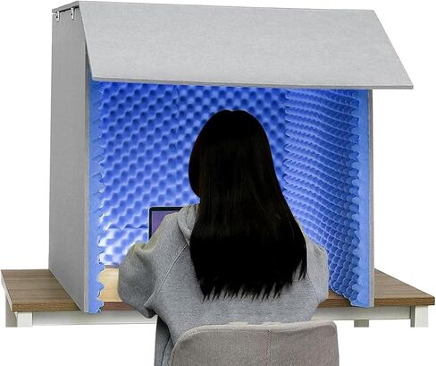 حاويات صوت سطح المكتب، حاويات صوتية محمولة للاستوديو الصوتي، رغوة صوتية عالية الكثافة لتصفية الصوت، حاويات صوت الميكروفون، منصات عازلة للصوت، أزرق in Saudi Arabia