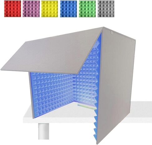 Microphone Foam Booth Cube, Foldable Detachable Home Studio Booth, Portable Desktop Soundproof Cover, Vocal Absorbing Shield, Simple Recording Studio, Colours Available,Green-80 * 80 * 80cm in Saudi Arabia