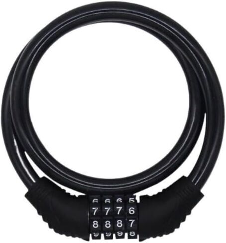 Long Bike Cable Lock with 4-Digit Resettable Combination, Heavy Duty Anti-Theft Steel Wire Bicycle Lock for Mountain, Road, E-Bikes, Scooters in Saudi Arabia