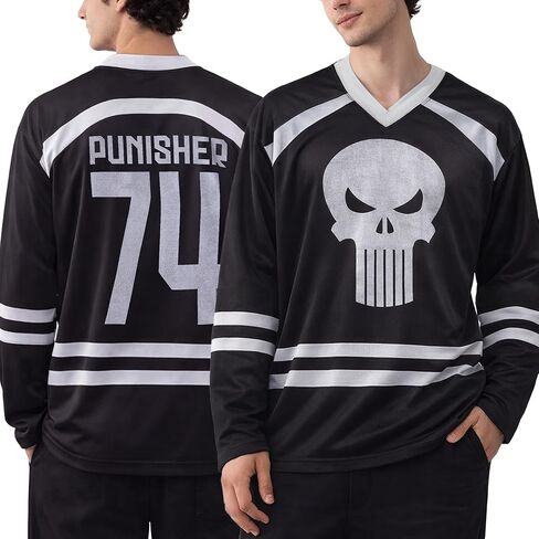 Marvel Men's Long Sleeve Mesh Hockey Jersey - Spider-Man, Punisher, and Mickey Graphic Hockey Jerseys for Men (Sizes: S-XL) in Saudi Arabia