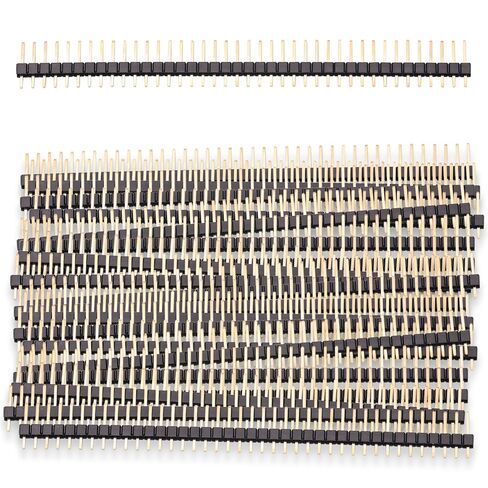 20Pcs 40Pin Male Headers Pins Straight Single Row Gold Plated Pitch 2.54mm 0.1 inch Breakaway for PCB Connector Machine Breadboard Electronic Circuit Board in Saudi Arabia