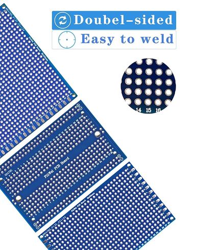 طقم لوحة PCB، لوحات نموذجية للحام DIY ولوحات أداء المشروعات الإلكترونية على الوجهين (74) in Saudi Arabia