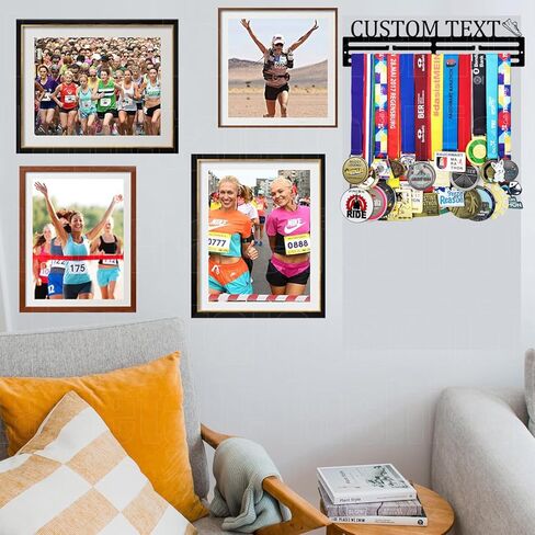 Personalized Medal Holder with Name Display Rack for Awards Ribbons - Metal Custom Sports Race Plaques Hanger for Wall Mount Hold Up 63 Medal Hanger Display for Athlete Boy Girl Kid in Kuwait