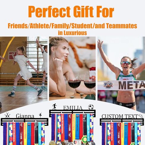 Personalized Medal Holder with Name Display Rack for Awards Ribbons - Metal Custom Sports Race Plaques Hanger for Wall Mount Hold Up 63 Medal Hanger Display for Athlete Boy Girl Kid in Kuwait