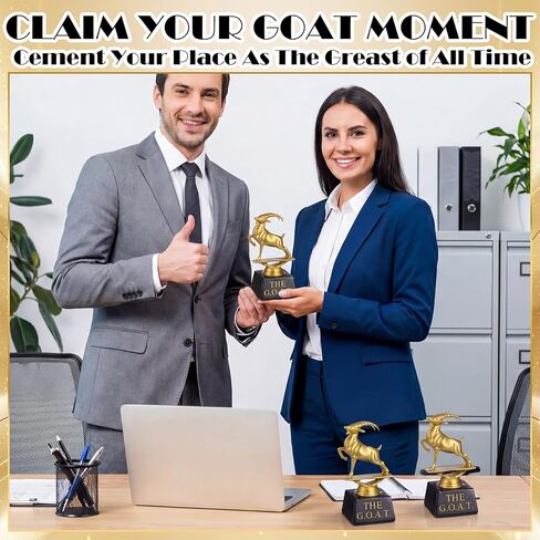 جائزة Kenning 3 Pcs Goat Trophy Award G. O. A. T أعظم على الإطلاق هدية تقدير للكأس المضحكة للرياضة Boss Coworker Friend League الفائز بجائزة البطل in Saudi Arabia