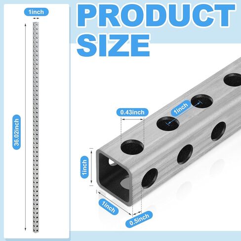 Blulu 1 قطعة 1 × 36 بوصة أنبوب مثقوب، 14 قياس سميك تلسكوبي أنبوب مثقوب أنابيب فولاذية مجلفنة مربعة مع فتحات لإشارات المرور، أعمدة مرافق السلامة in Kuwait