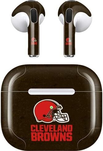Skinit Decal Audio Skin compatible with Apple AirPods (3rd Gen, 2021) - Officially Licensed NFL Cleveland Browns Distressed Design in Saudi Arabia