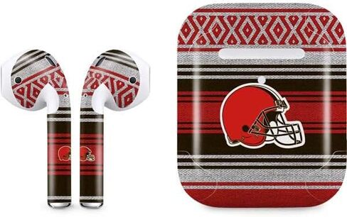 Skinit Decal Audio Skin Compatible with Apple AirPods with Wireless Charging Case - Officially Licensed NFL Cleveland Browns Trailblazer Design in Saudi Arabia