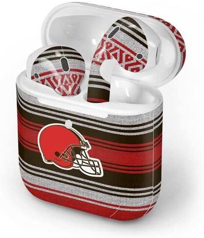 Skinit Decal Audio Skin Compatible with Apple AirPods with Wireless Charging Case - Officially Licensed NFL Cleveland Browns Trailblazer Design in Saudi Arabia