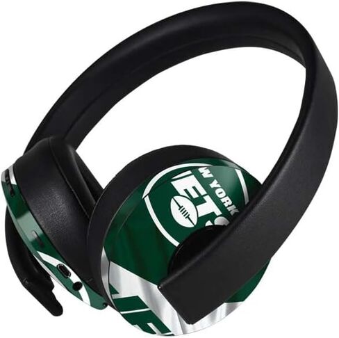غلاف صوتي من Skinit متوافق مع سماعة الرأس اللاسلكية Playstation 4 Gold - تصميم NFL New York Jets المرخص رسميًا in Saudi Arabia