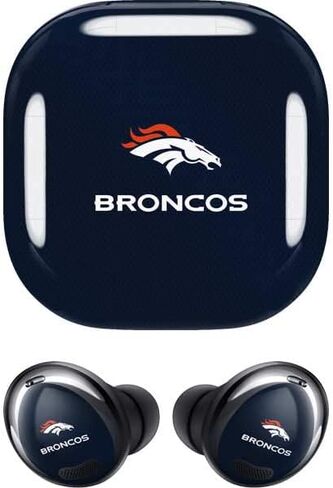 ملصق Skinit الصوتي متوافق مع Samsung Galaxy Buds Pro - تصميم جيرسي لفريق NFL Denver Broncos مرخص رسميًا in Saudi Arabia