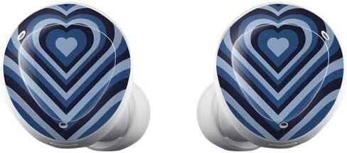 غلاف صوتي من Skinit متوافق مع Samsung Galaxy Buds+ - تصميم بنمط قلب أزرق مرخص رسميًا ومصمم في الأصل in Saudi Arabia