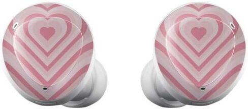 Skinit Decal Audio Skin Compatible with Samsung Galaxy Buds+ - Officially Licensed Originally Designed Pink Heart Pattern Design in Saudi Arabia