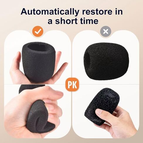 6 قطع من أغطية الميكروفون الإسفنجية السميكة الممتازة، وواقي رياح للميكروفون إسفنجي عالي الكثافة، وفلتر عالمي لتقليل الضوضاء للميكروفونات المحمولة، وتسجيل الاستوديو/KTV/البودكاست (أسود) in Kuwait